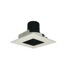 Nora Lighting 4" Iolite LED Square Reflector With Square Aperture, 10-Degree Optic, 850Lm / 12W, 2700K, Black Reflector / White Flange 