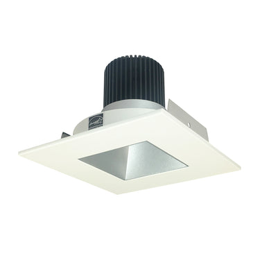 Nora Lighting 4" Iolite LED Square Reflector With Square Aperture, 1000Lm / 14W, 3500K, Haze Reflector / White Flange