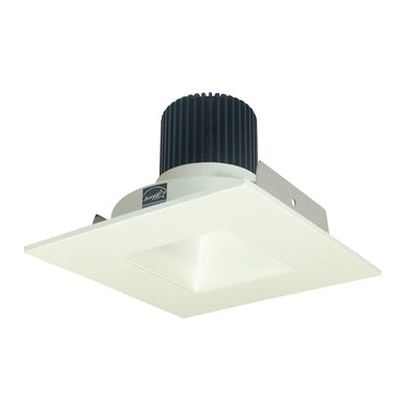 Nora Lighting 4" Iolite LED Square Reflector With Square Aperture, 1000Lm / 14W, 2700K, White Reflector / White Flange
