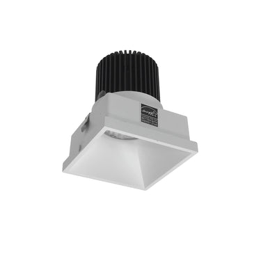 Nora Lighting 4" Iolite LED Square Trimless Downlight, 800Lm / 14W, Comfort Dim, Matte Powder White Finish