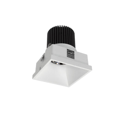 Nora Lighting 4" Iolite LED Square Trimless Downlight, 10-Degree Optic, 850Lm / 12W, 3000K, Matte Powder White Finish