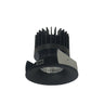 Nora Lighting 2" Iolite LED Round Bullnose, 1500Lm/2000Lm/2500Lm Varies By Housing, 5000K, Black Finish 