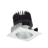 Nora Lighting 2" Iolite LED Square Adjustable Cone Reflector, 1500Lm/2000Lm/2500Lm Varies By Housing, 3000K, Haze Reflector / Matte Powder White Flange 
