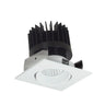 Nora Lighting 2" Iolite LED Square Adjustable Cone Reflector, 1500Lm/2000Lm/2500Lm Varies By Housing, 3000K, Matte Powder White Reflector / Matte Powder White Flange 