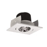 Nora Lighting 2" Iolite LED Square Adjustable Gimbal, 10-Degree Optic, 850Lm / 12W, 2700K, White Finish 