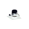 Nora Lighting 2" Iolite LED Square Bullnose, 10-Degree Optic, 800Lm / 12W, 3000K, Matte Powder White Finish 