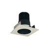 Nora Lighting 2" Iolite LED Square Reflector With Round Aperture, 800Lm / 14W, 5000K, Black Reflector / White Flange 