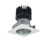 Nora Lighting 2" Iolite LED Square Reflector With Round Aperture, 1500Lm/2000Lm/2500Lm Varies By Housing, 5000K, Haze Reflector / Matte Powder White Flange 