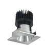 Nora Lighting 2" Iolite LED Square Reflector With Round Aperture, 1500Lm/2000Lm/2500Lm Varies By Housing, 2700K, Natural Metal Reflector / Natural Metal Flange 