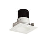Nora Lighting 2" Iolite LED Square Reflector With Round Aperture, 1000Lm / 14W, 3500K, White Reflector / White Flange 