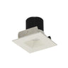 Nora Lighting 2" Iolite LED Square Reflector With Square Aperture, 1000Lm / 14W, 3000K, Matte Powder White Reflector / Matte Powder White Flange 
