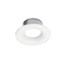 Nora Lighting 1" Iolite Can-Less Round Bullnose Trim, Matte Powder White Finish 