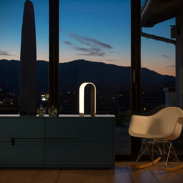 Koncept Mr N Tall Table Lamp Silver Soft White Light