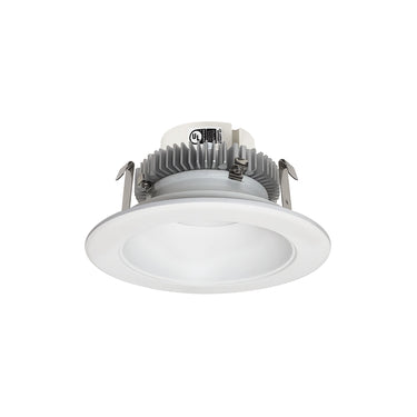 1000lm / 13.5W, 120V Selectable CCT Matte Powder White Reflector / Matte Powder White Flange – Nora 4" Cobalt Click Round Retrofit Reflector product photo
