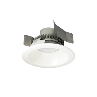 1000lm / 12W 3000K Matte Powder White Reflector / Matte Powder White Flange – Nora 5" Cobalt Click Round Retrofit Reflector product photo