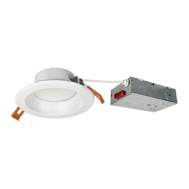 120-277V, Phase or 0-10V Matte Powder White – Nora 4" Theia LED Can-less Downlight with Selectable CCT product photo