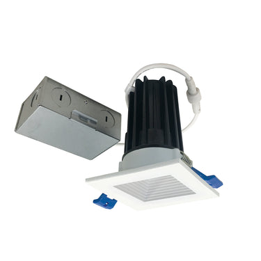 850lm / 10W 2700K Matte Powder White – Nora 2" M2 Square LED Baffled Downlight, 120V product photo