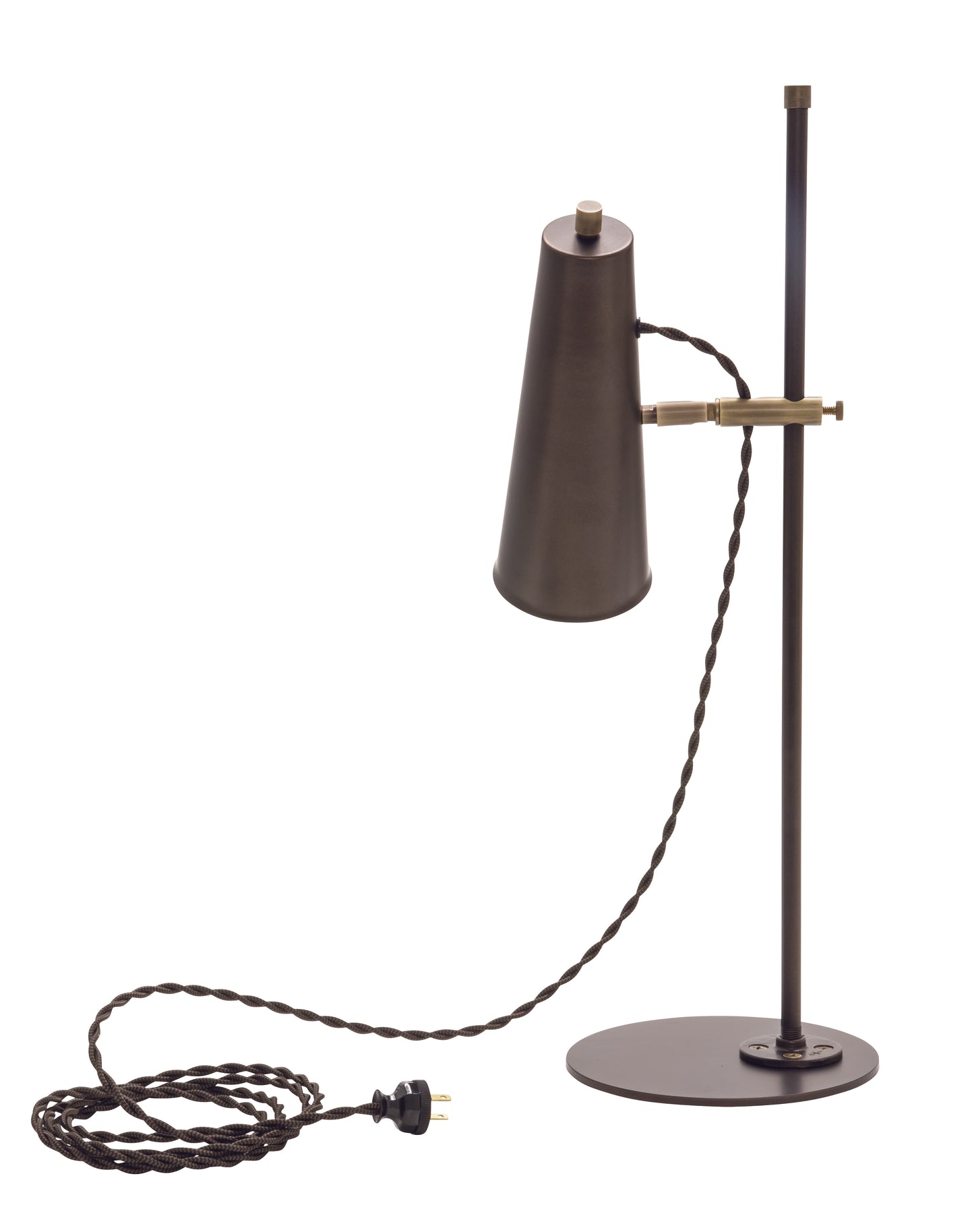 House of Troy Norton Adjustable LED Table Lamp in Chestnut Bronze with Antique Brass Accents NOR350-CHBAB