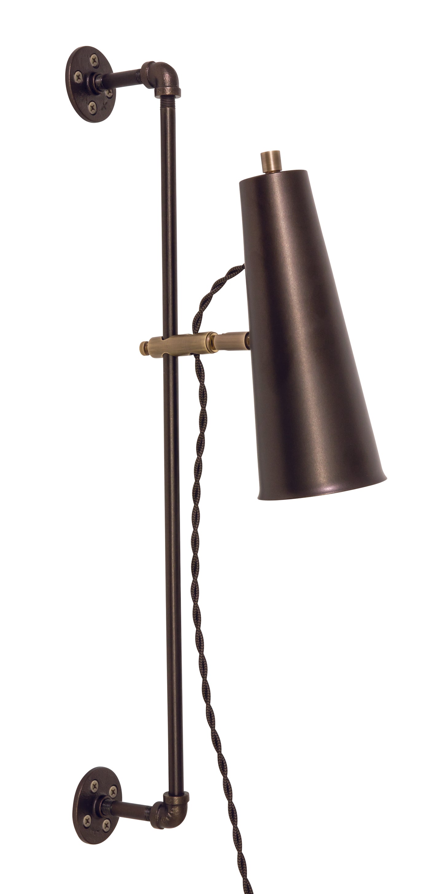 House of Troy Norton Adjustable LED Wall Lamp in Chestnut Bronze with Antique Brass Accents NOR375-CHBAB