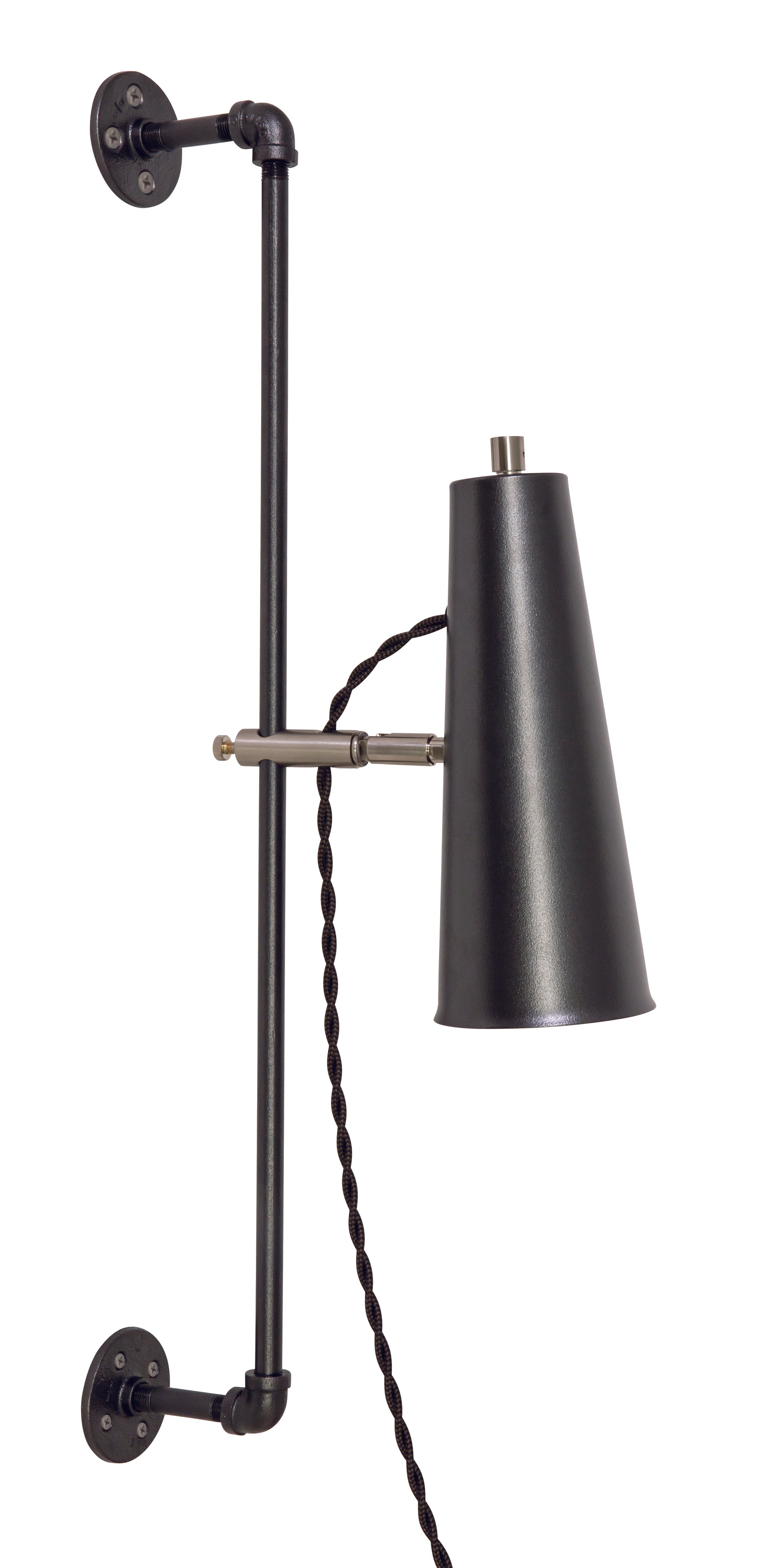 House of Troy Norton Adjustable LED Wall Lamp in Granite with Satin Nickel Accents NOR375-GTSN