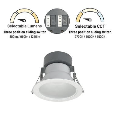 Nora 4" Quartz Round LED Can-less Downlight with Selectable Lumens & CCT, White Finish product photo – alternate view