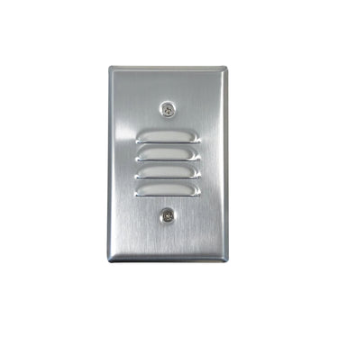 Brushed Nickel No Photocell – Nora Mini LED Step Light with Horizontal & Vertical Louver Face Plates, 1W, 2700K, 90+ CRI product photo
