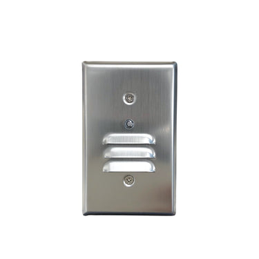 Brushed Nickel Dusk-to-Dawn Photocell – Nora Mini LED Step Light with Horizontal & Vertical Louver Face Plates, 1W, 2700K, 90+ CRI product photo