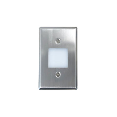Brushed Nickel No Photocell – Nora Mini LED Step Light with Frosted Glass Lens Face Plate, 1W, 2700K, 90+ CRI product photo