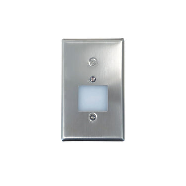 Brushed Nickel Dusk-to-Dawn Photocell – Nora Mini LED Step Light with Frosted Glass Lens Face Plate, 1W, 2700K, 90+ CRI product photo