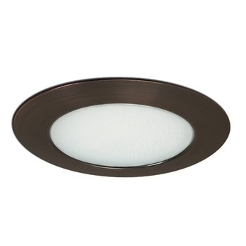 Nora 6" Albalite Shower Lens with Metal Trim, White detail photo