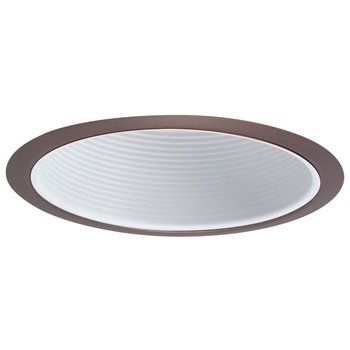 Nora 6" BR/PAR30 Stepped Baffle with Plastic Oversized Ring, White detail photo