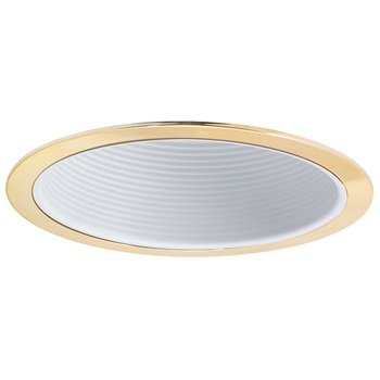 Nora 6" BR/PAR30 Stepped Baffle with Plastic Ring, White detail photo