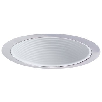 Nora 6" BR/PAR30 Stepped Baffle with Plastic Ring, White detail photo