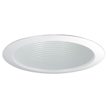 Nora 5" White Airtight Baffle Cone with White Flange detail photo