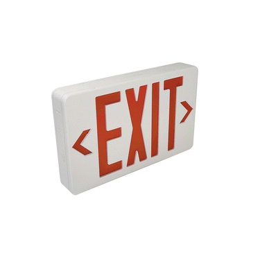 Nora Dual Color LED Exit Sign with Battery Backup, Selectable Red or Green Letters, White Housing detail photo
