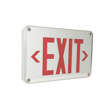 Red – Nora LED Self-Diagnostic Wet/Cold Location Exit Sign with Battery Backup product photo