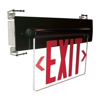 Nora Recessed Adjustable LED Edge-Lit Exit Sign, AC Only, 6" Letters detail photo