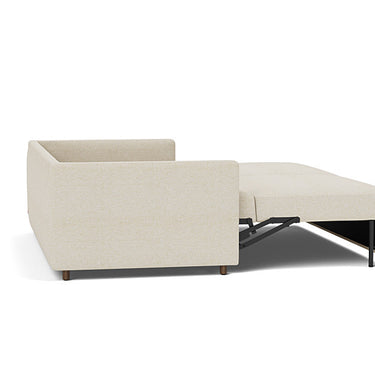 Innovation Living Neah sofa bed open as a king-size bed in 365 Halifax Shell fabric