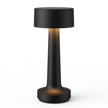 Neoz Cooee 2C lamp, minimal reflections, window view lighting, black finish, room interior
