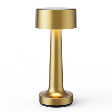 Rechargeable Cooee 2C, 3.5 hour charge time, aluminum brass finish, office desk lamp