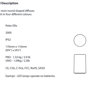 Omnidirectional 2600K warm white LED light from the Gem Resin table lamp by Neoz, casting a smooth shadow
