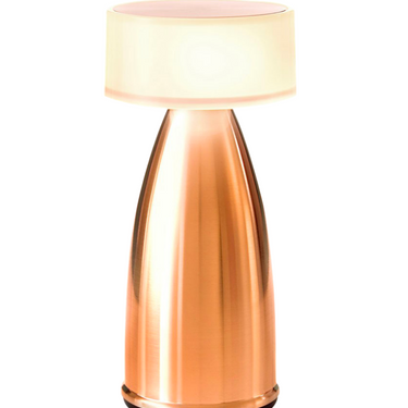 Rechargeable Owl 2 table lamp, metal finish, ideal for ambient lighting