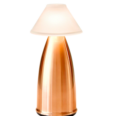 Owl 3 copper finish, wireless table lamp, designer lighting for ambient light.