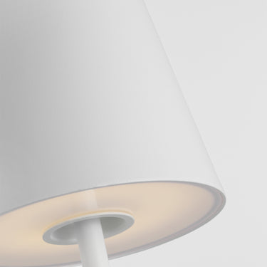 Matte White Nevis Accent Lamp: Rechargeable Table Lamp with 3-Way Touch Dimmer 