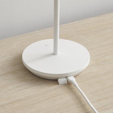 Portable Matte White Nevis Accent Lamp by Sean Lavin: Cordless Table Lamp for Bedside Lighting