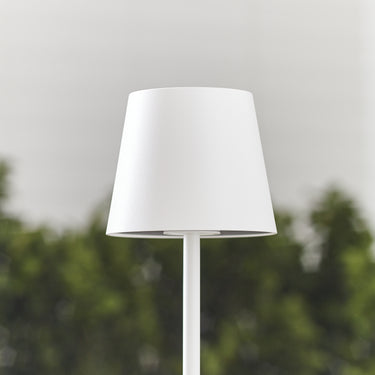 Stylish Matte White Nevis Accent Table Lamp: Cordless and Portable for Living Room Decor 