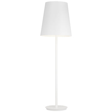 White 61.6-inch tall LED floor lamp for modern residential patios and commercial terraces