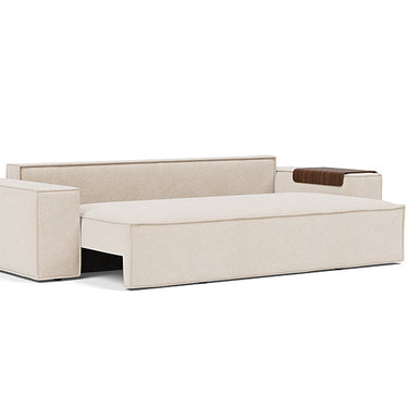 Adario sofa bed converted into a full-size sleeping surface in 255 Basmati fabric