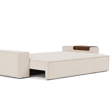 Adario sofa bed open as a guest bed with 255 Basmati fabric finish