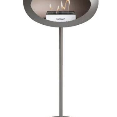 Dome Nickel Ground Steel High Fireplace by LE FEU
